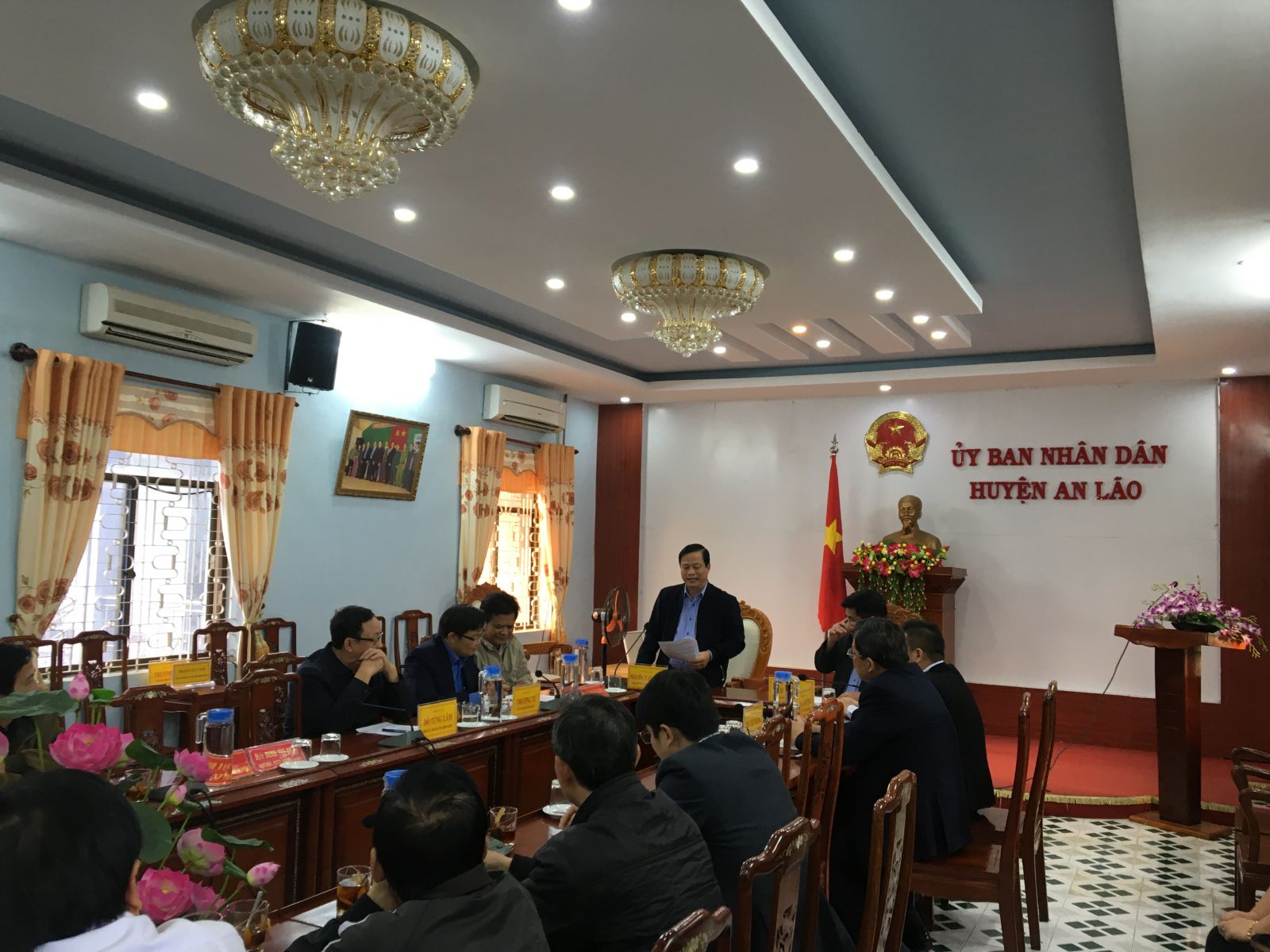 Đồng chí Nguyễn Tuấn Thanh, PCT Thường trực UBND tỉnh phát biểu tại buổi làm việc với UBND huyện An Lão